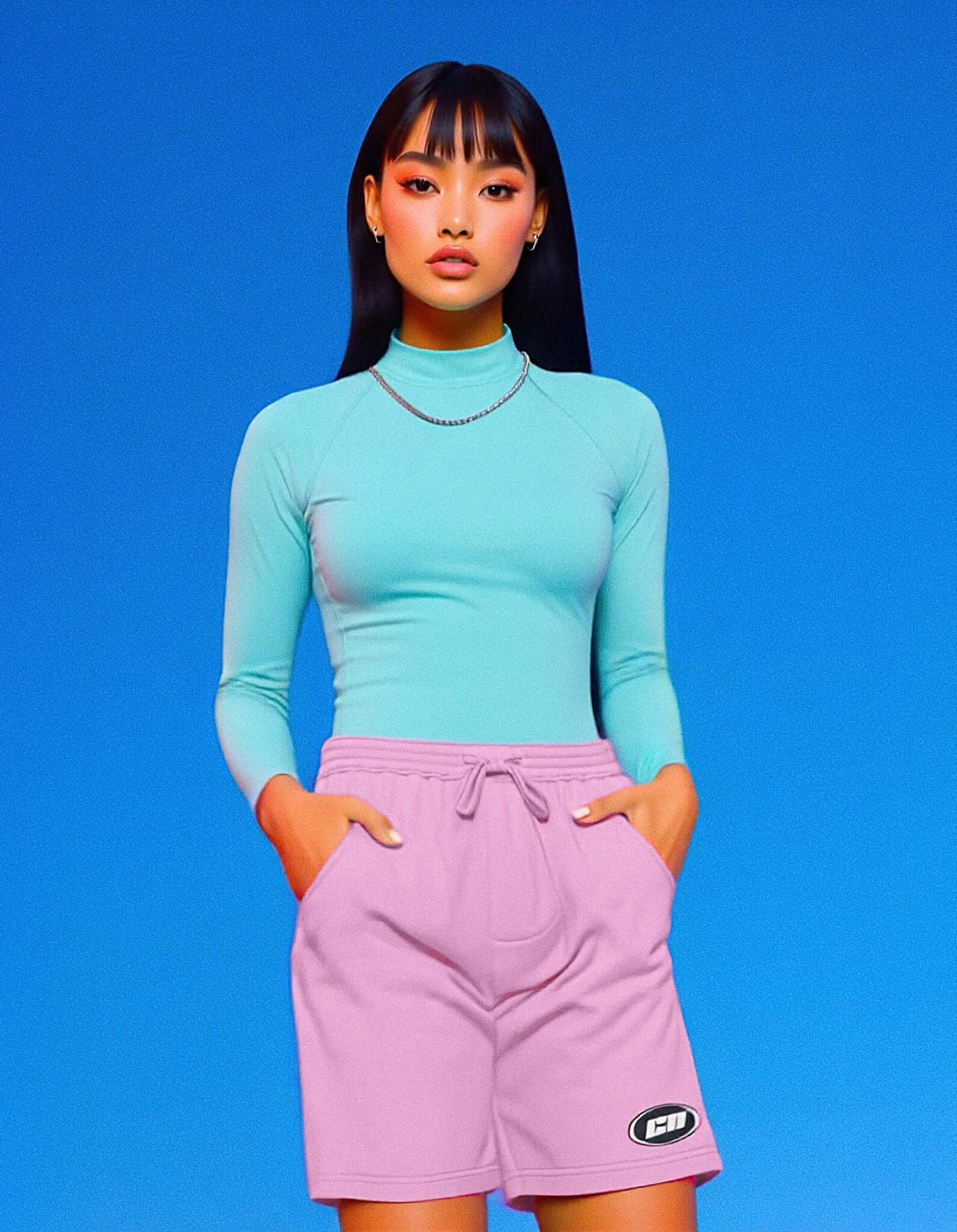Pantaloncini in pile – vestibilità rilassata, rosa pastello