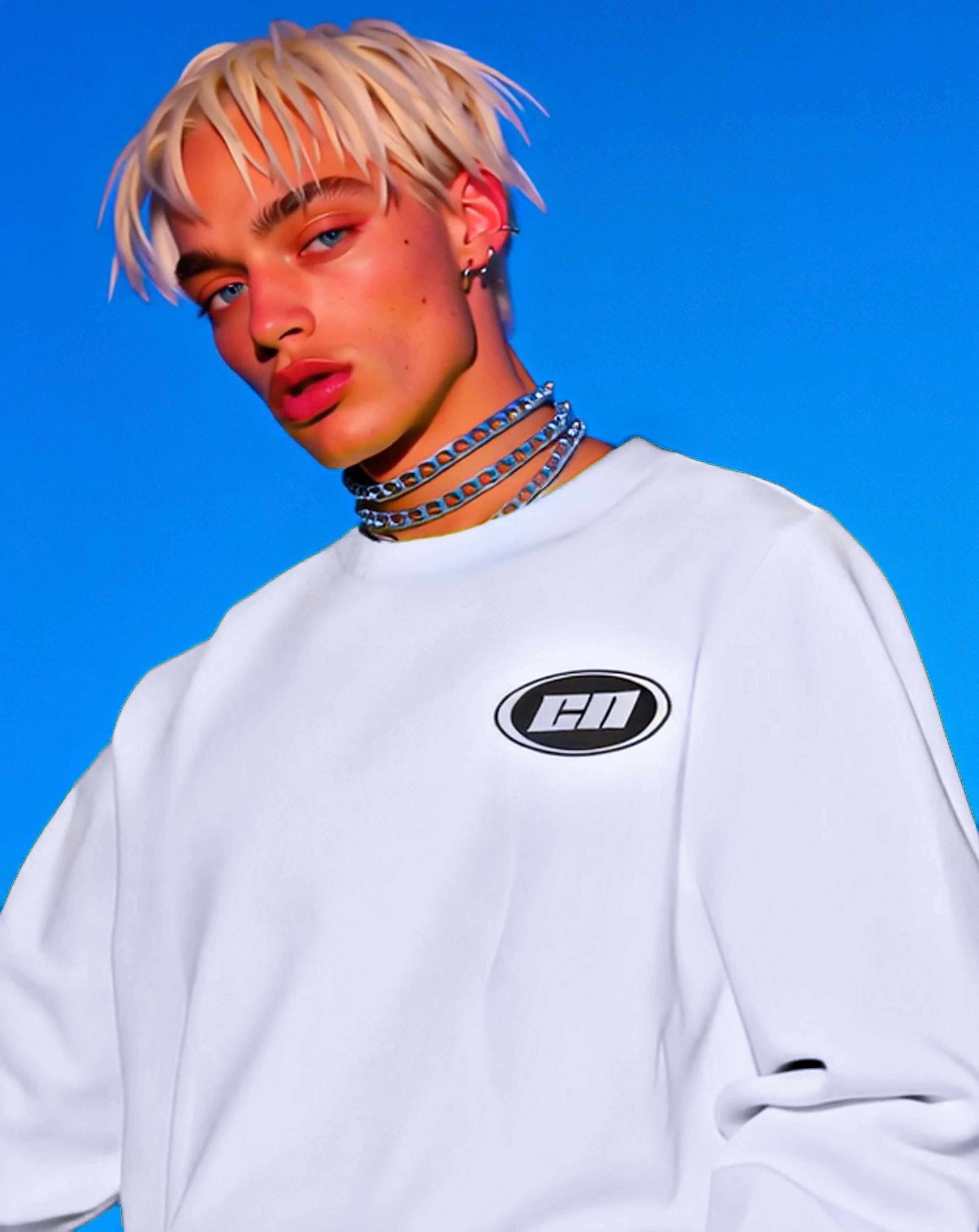 Maglione girocollo – Pile leggero, bianco