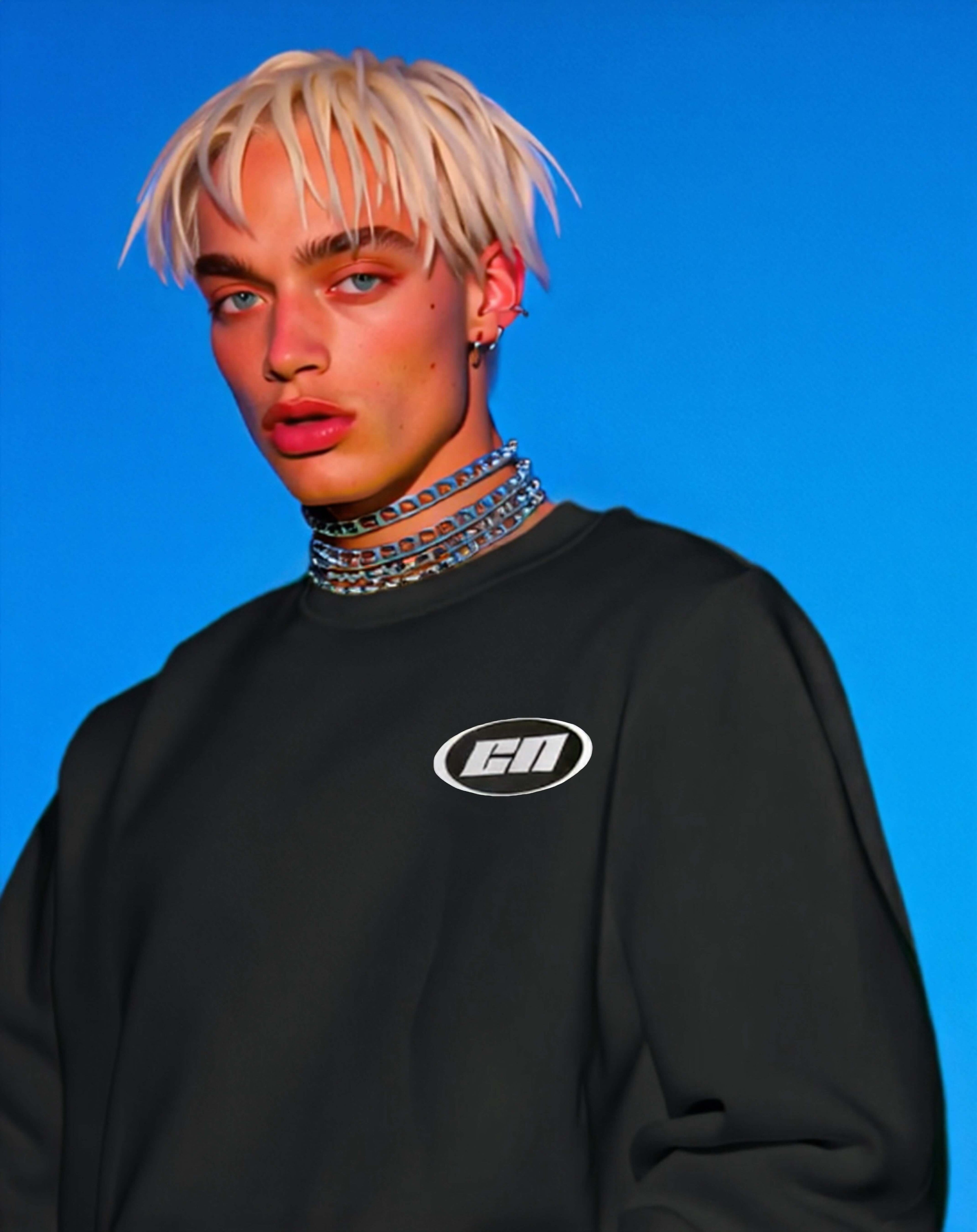 Maglione girocollo – Pile leggero, nero