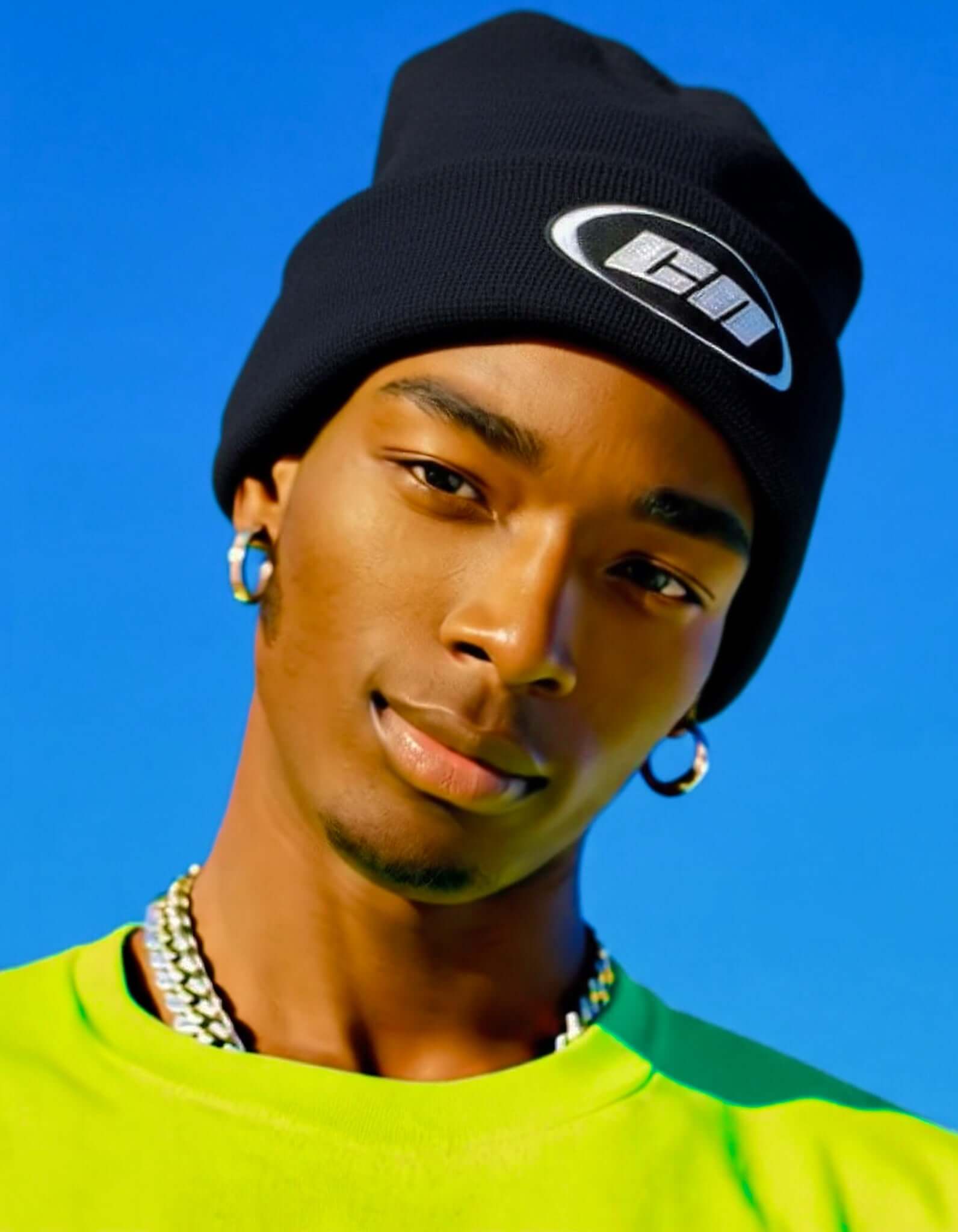 Berretto con risvolto – Cappello invernale in morbida maglia, nero
