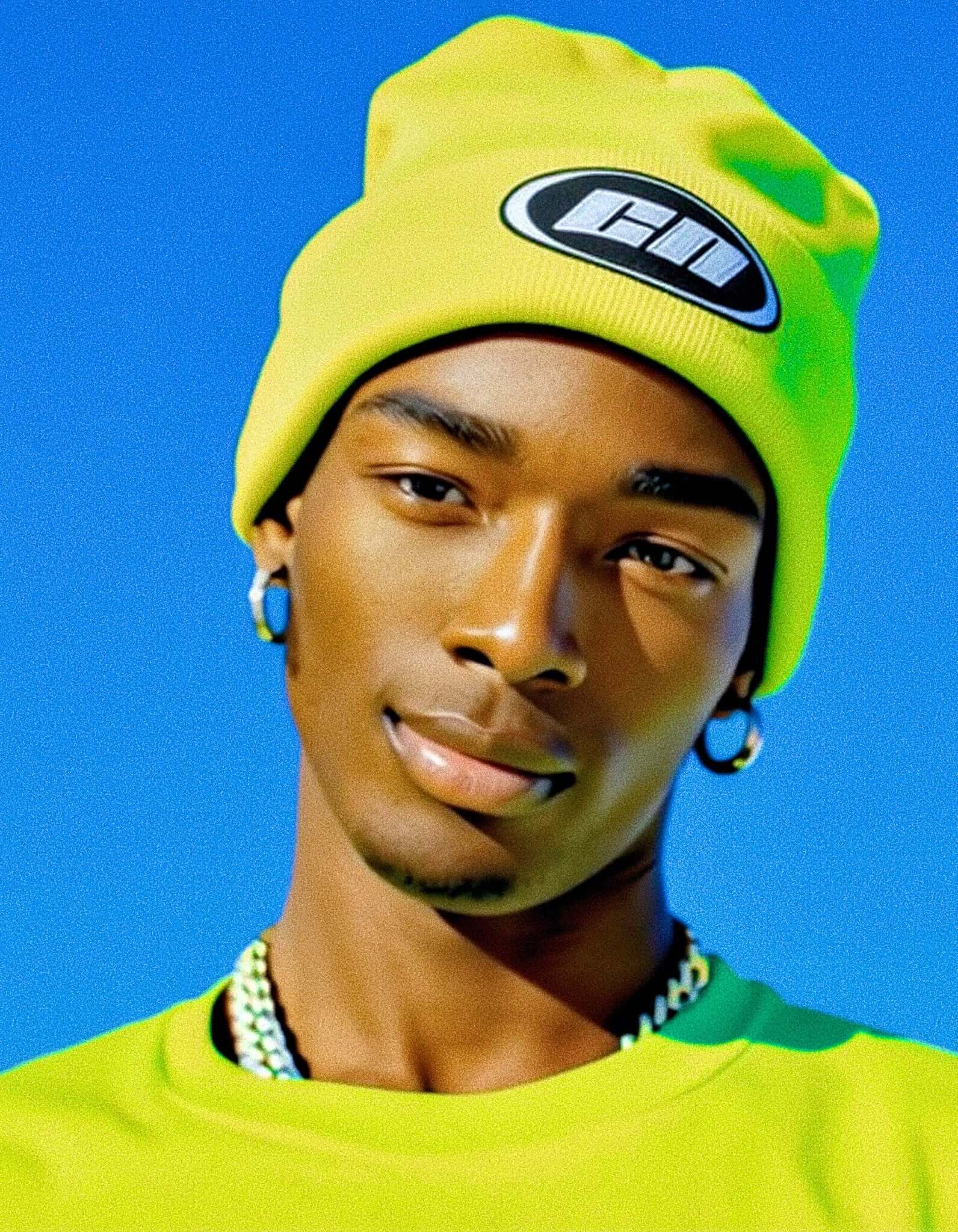 Berretto con risvolto – Cappello invernale morbido lavorato a maglia, lime neon