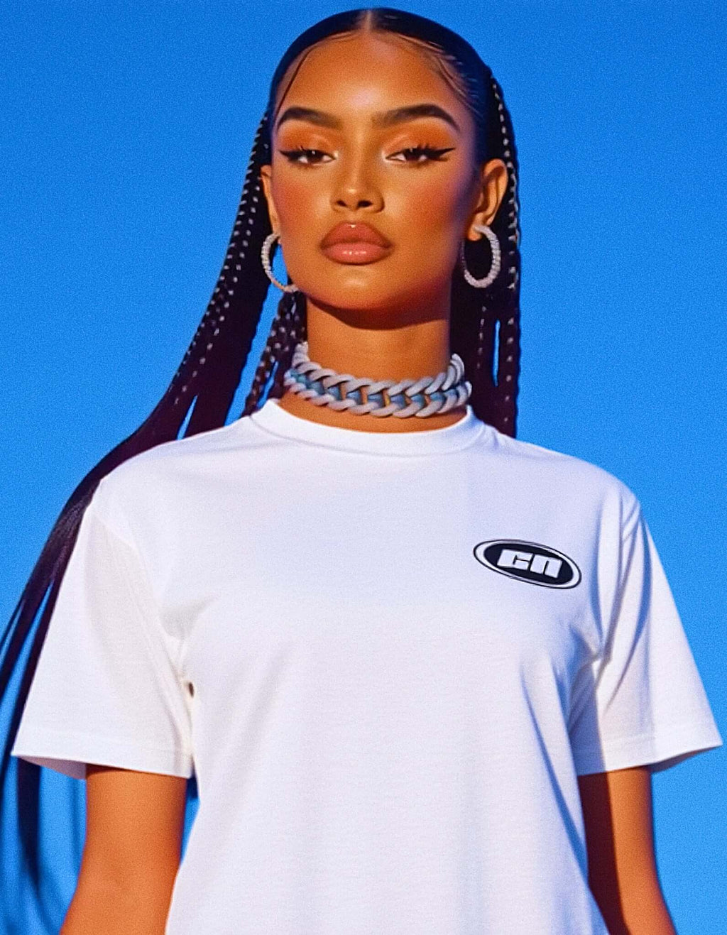 T-shirt girocollo in cotone – vestibilità classica, bianca
