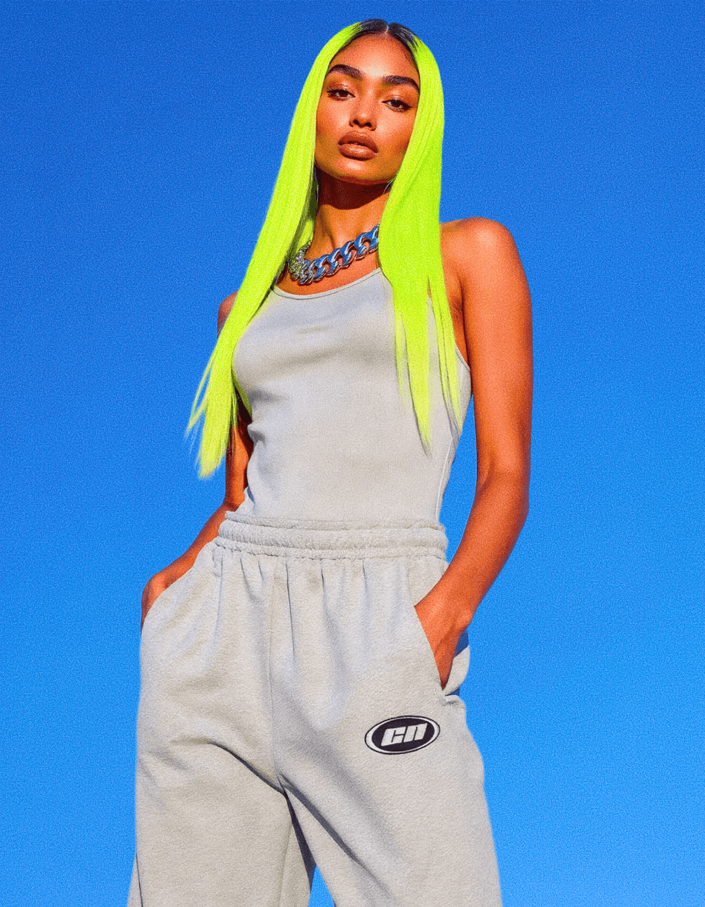 Jogger in pile – vestibilità rilassata, grigio mélange