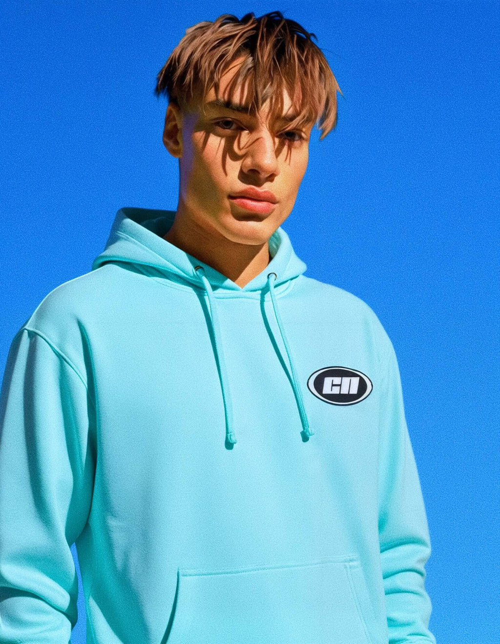 Felpa con cappuccio pullover – Pile morbido e leggero, turchese