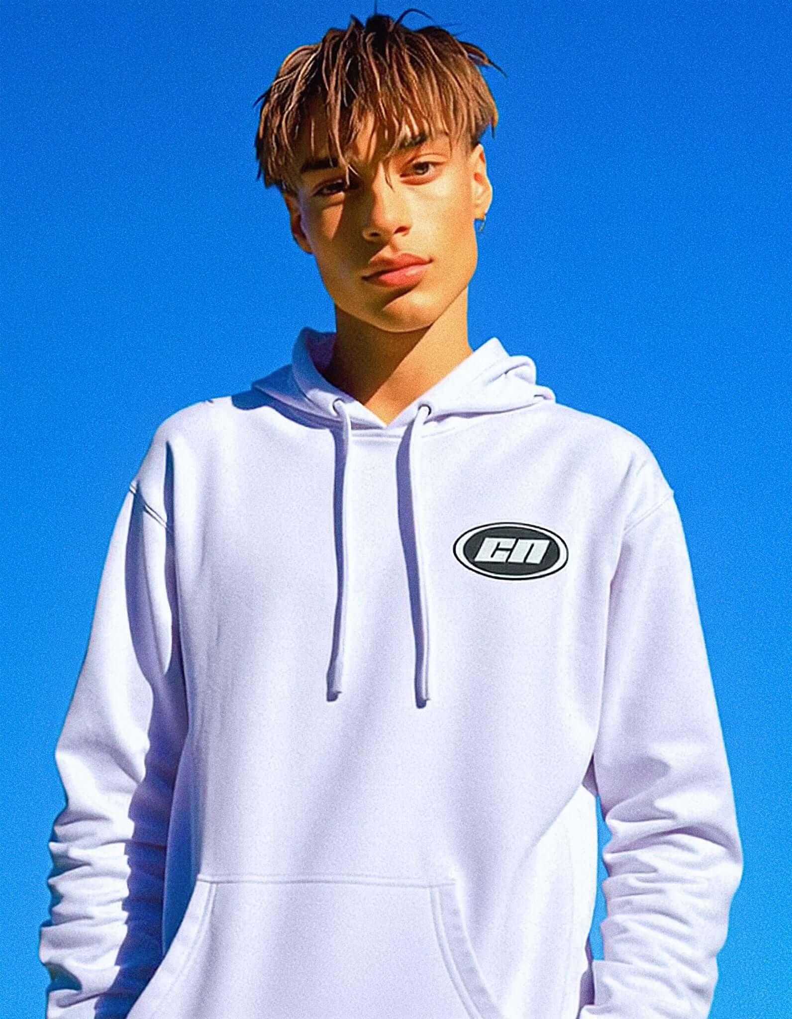 Felpa con cappuccio pullover – Pile morbido e leggero, bianco