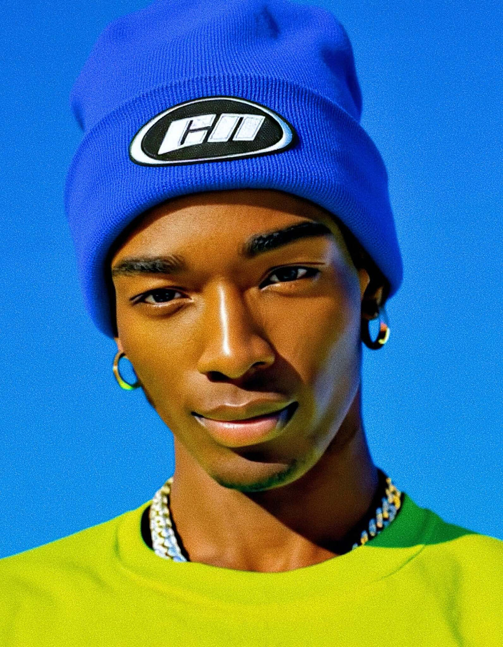 Berretto con risvolto – Cappello invernale in maglia morbida, blu reale