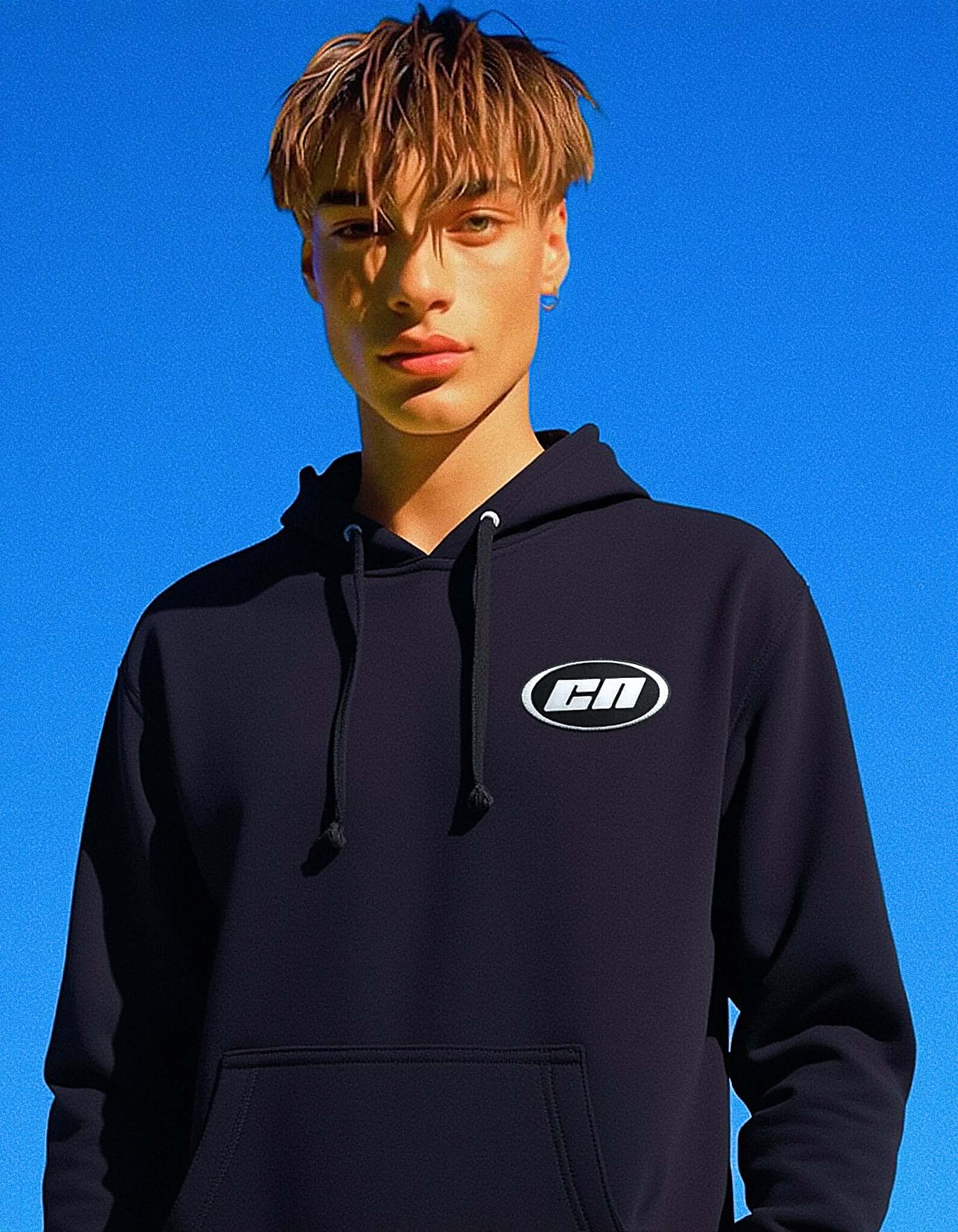 Felpa con cappuccio pullover – Pile morbido e leggero, nero