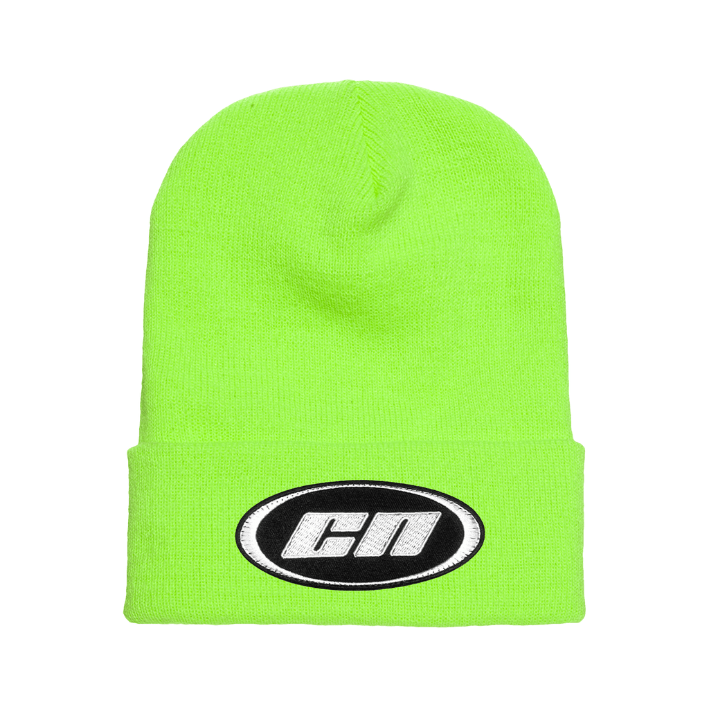 Berretto con risvolto – Cappello invernale morbido lavorato a maglia, verde neon