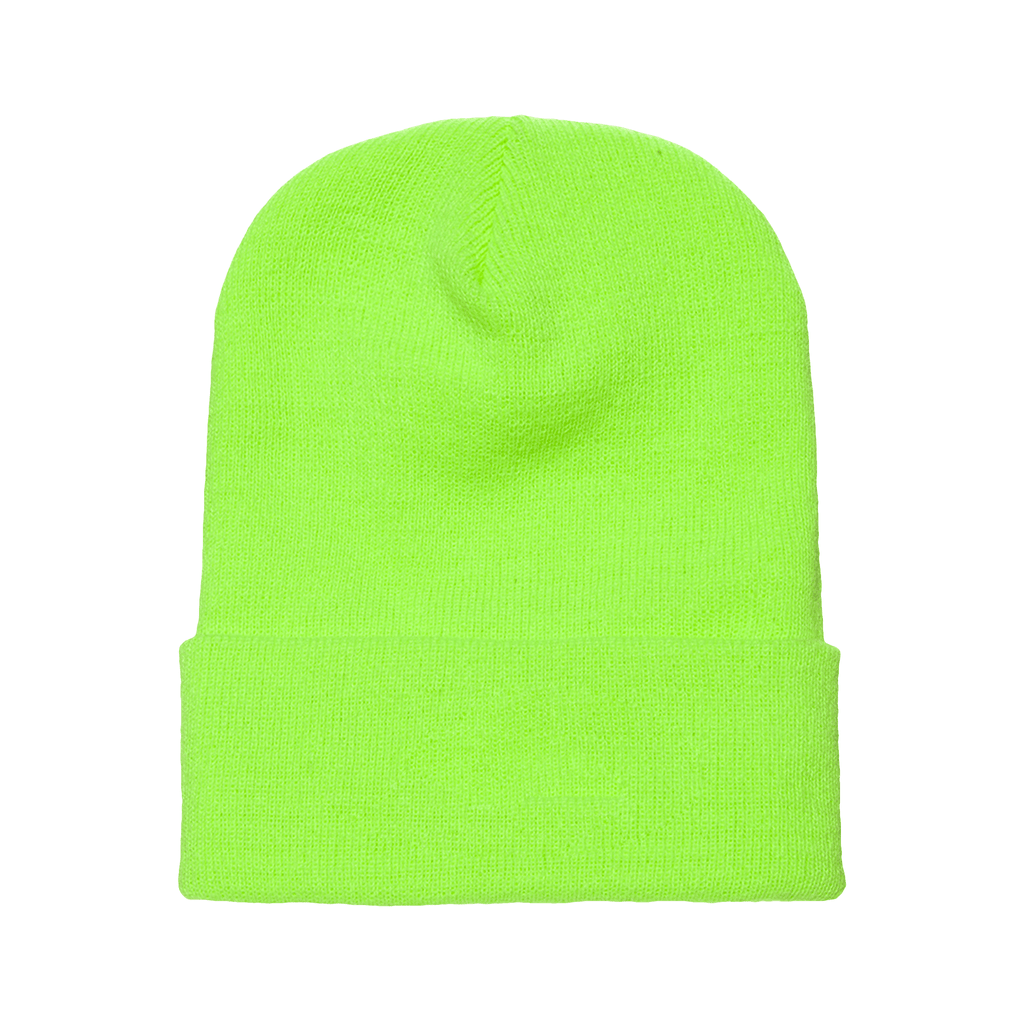 Berretto con risvolto – Cappello invernale morbido lavorato a maglia, verde neon