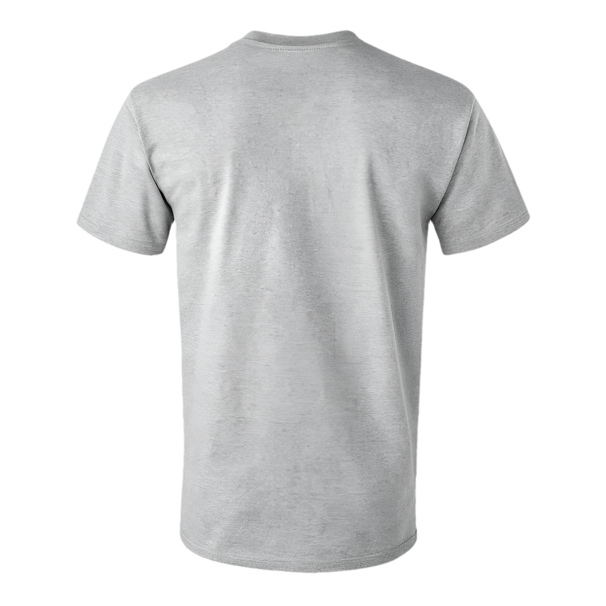 Back view of Crewneck Cotton T-Shirt in Marl Grey, showing classic fit and clean lines, ideal for streetwear styling.