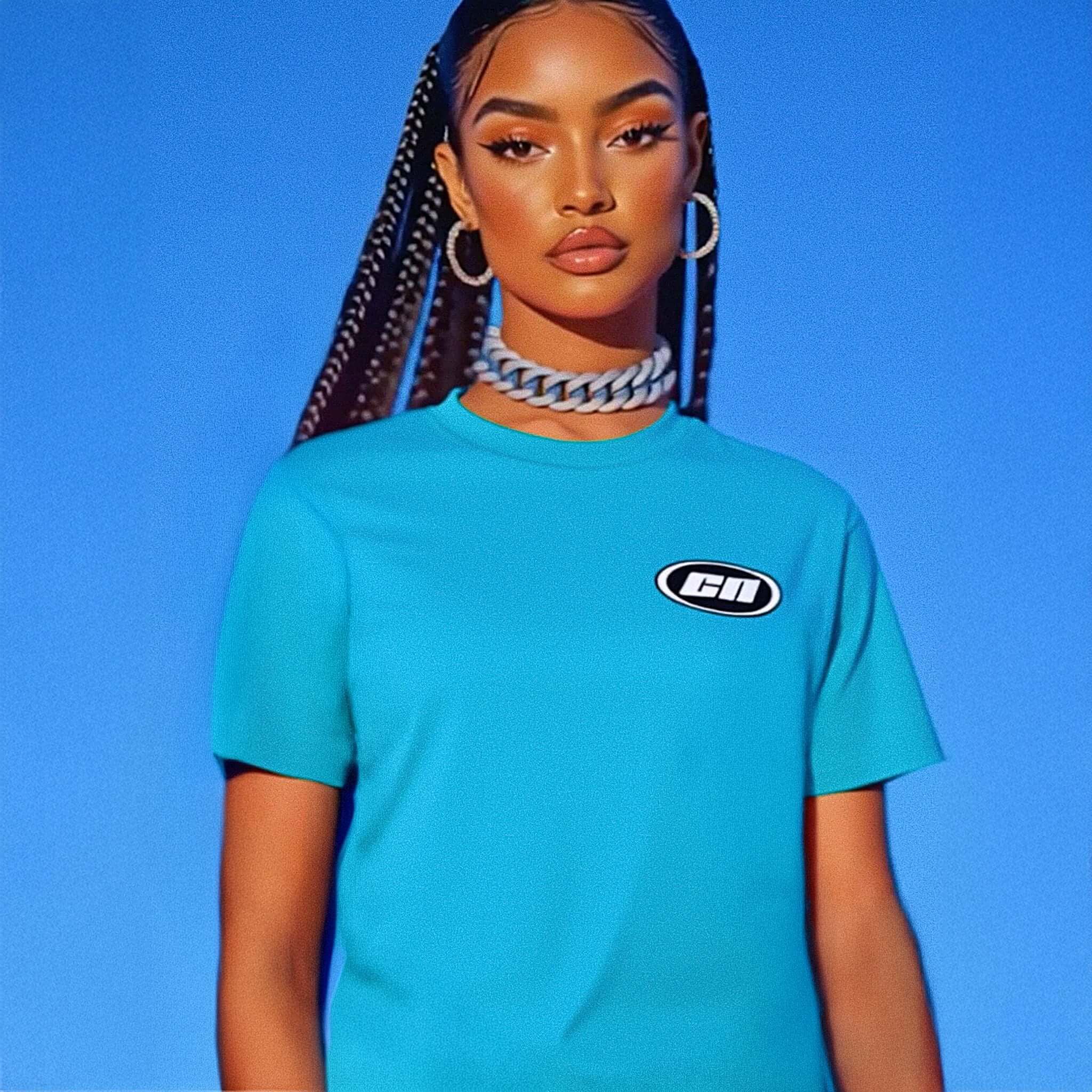 Crewneck Cotton T-Shirt – Classic Fit, Aqua