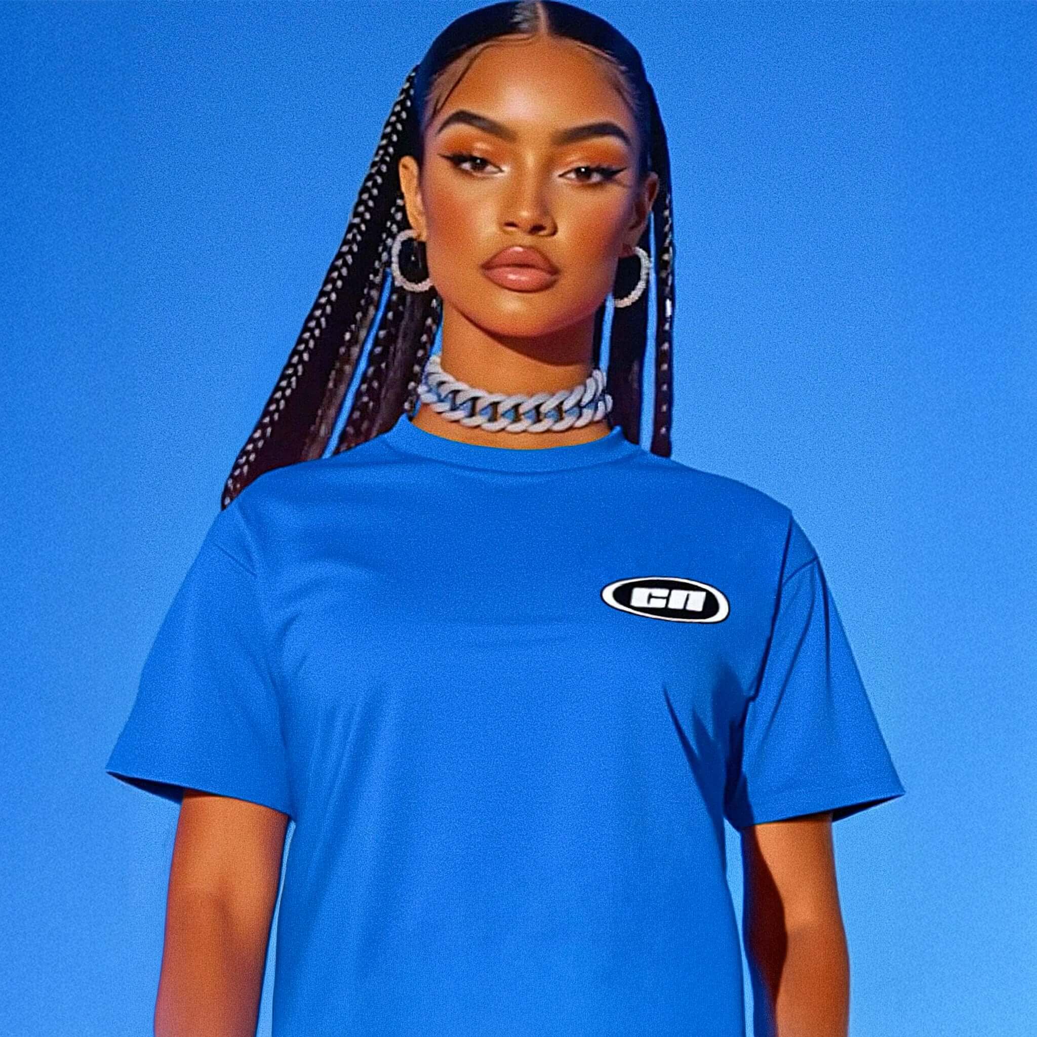 Crewneck Cotton T-Shirt – Classic Fit, Royal Blue